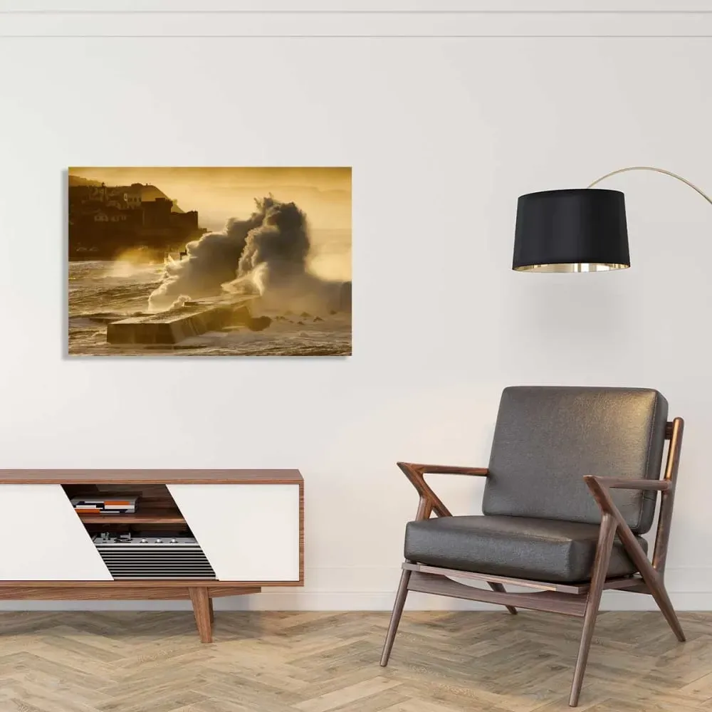 Illustration numéro 2 du produit Tableau tempete en mer enbata sur socoa  imprimé sur toile 90x60 cm