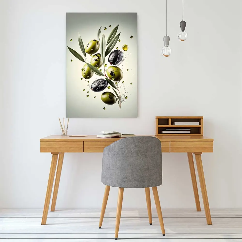 Illustration numéro 2 du produit Tableau fruits et legumes olives fraiches  imprimé sur toile 60x90 cm
