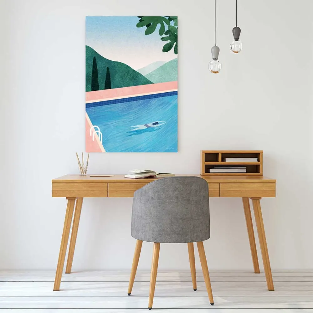 Illustration numéro 2 du produit Tableau paysage nature swimming pool  imprimé sur toile 60x90 cm