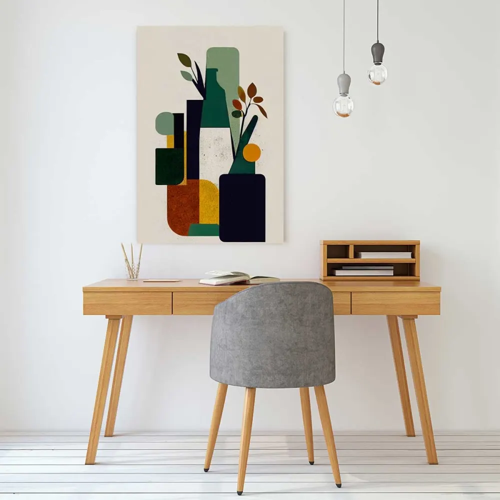 Illustration numéro 2 du produit Tableau bouteille et plante  imprimé sur toile 60x90 cm
