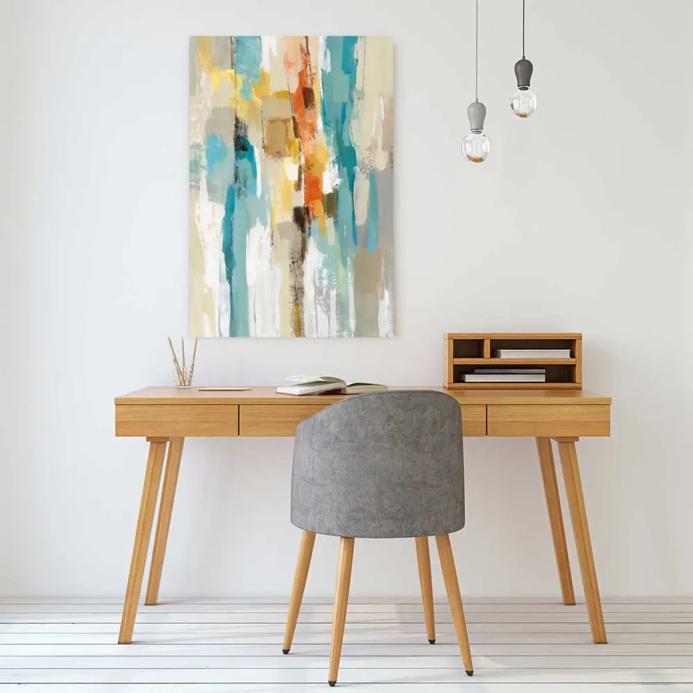 Illustration numéro 2 du produit Tableau abstrait structure liquide  imprimé sur toile 60x90 cm