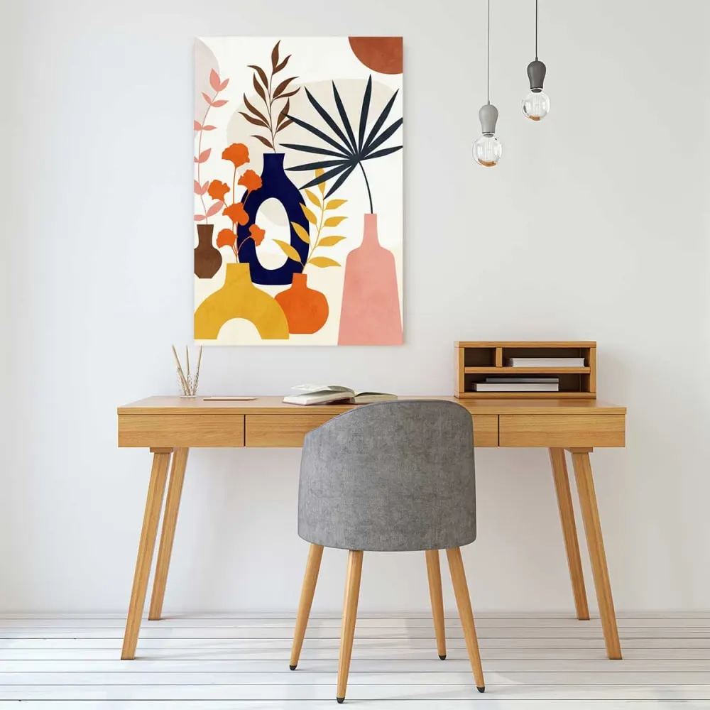 Illustration numéro 2 du produit Tableau nature morte bouquets en été  imprimé sur toile 60x90 cm
