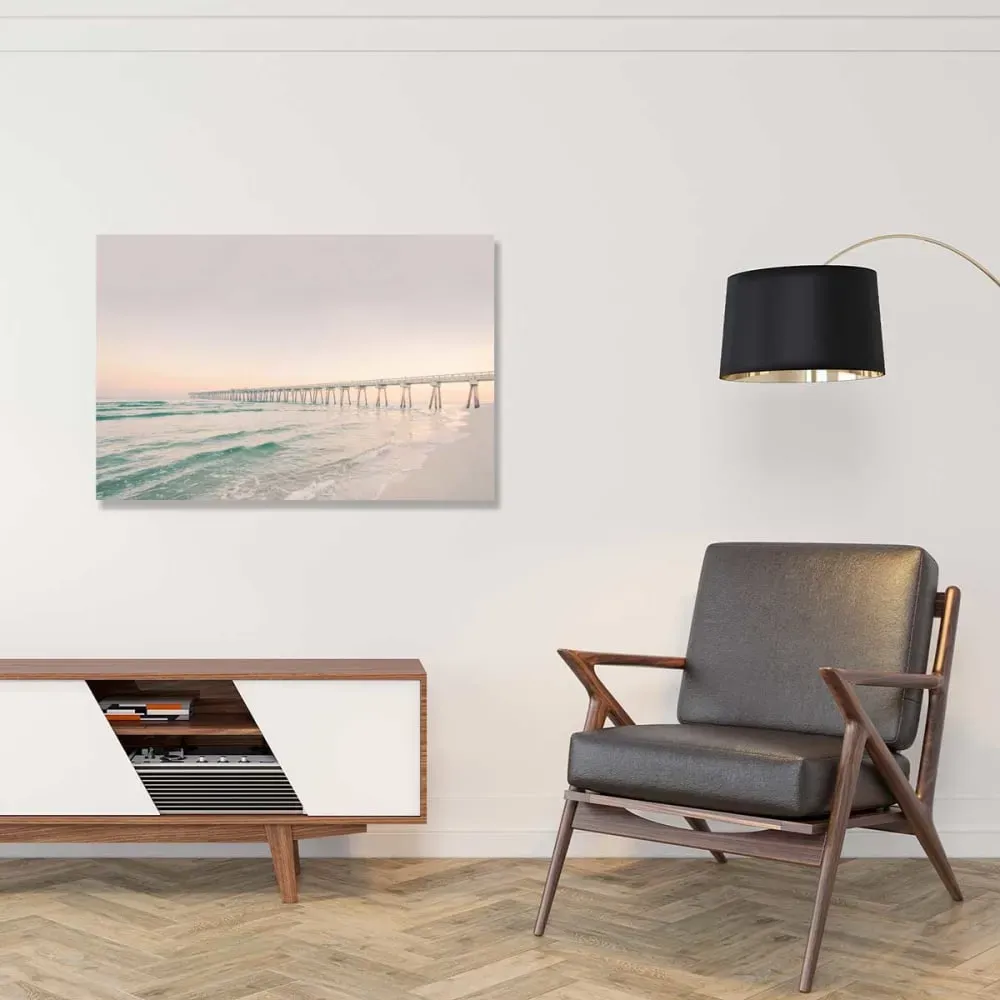 Illustration numéro 2 du produit Tableau mer promenade sur l'eau  imprimé sur toile 90x60 cm