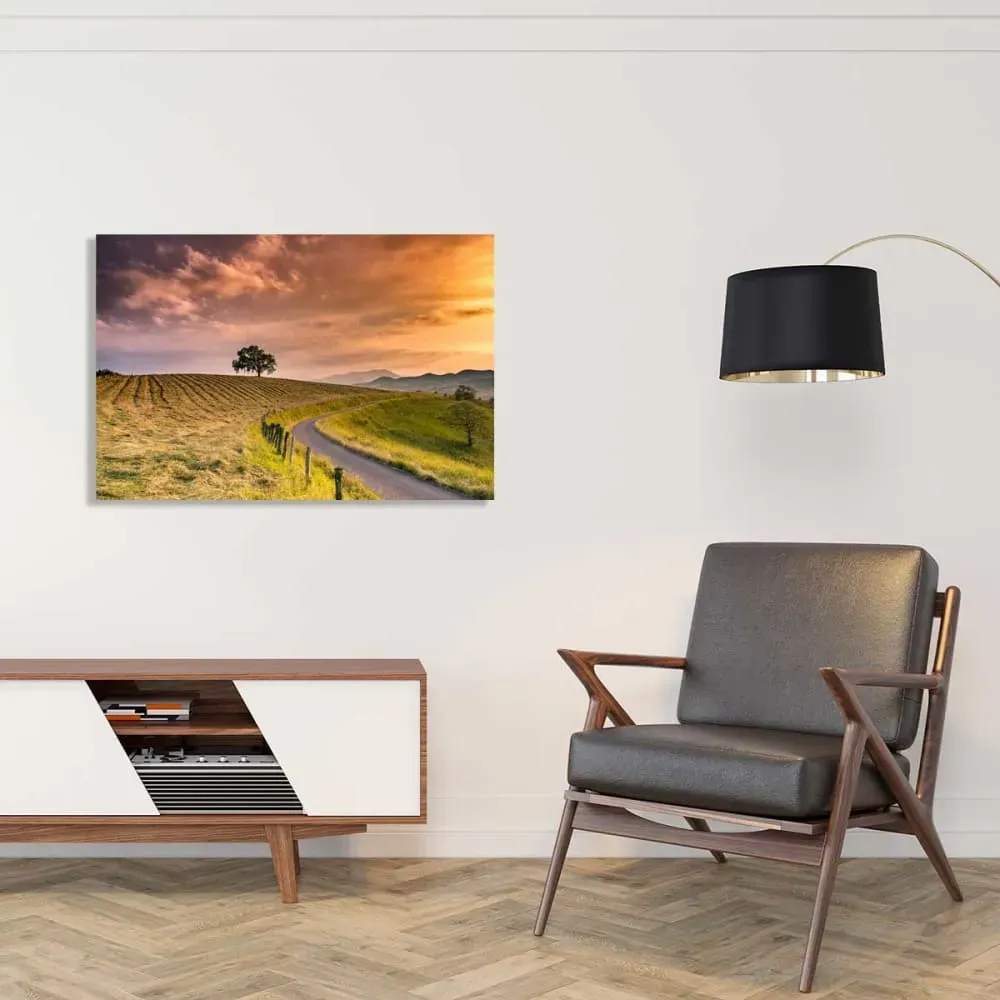 Illustration numéro 2 du produit Tableau paysage nature chemin des basques  imprimé sur toile 90x60 cm