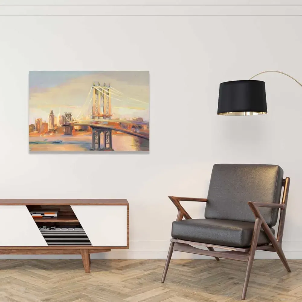 Illustration numéro 2 du produit Tableau new york reflet de manhattan  imprimé sur toile 90x60 cm