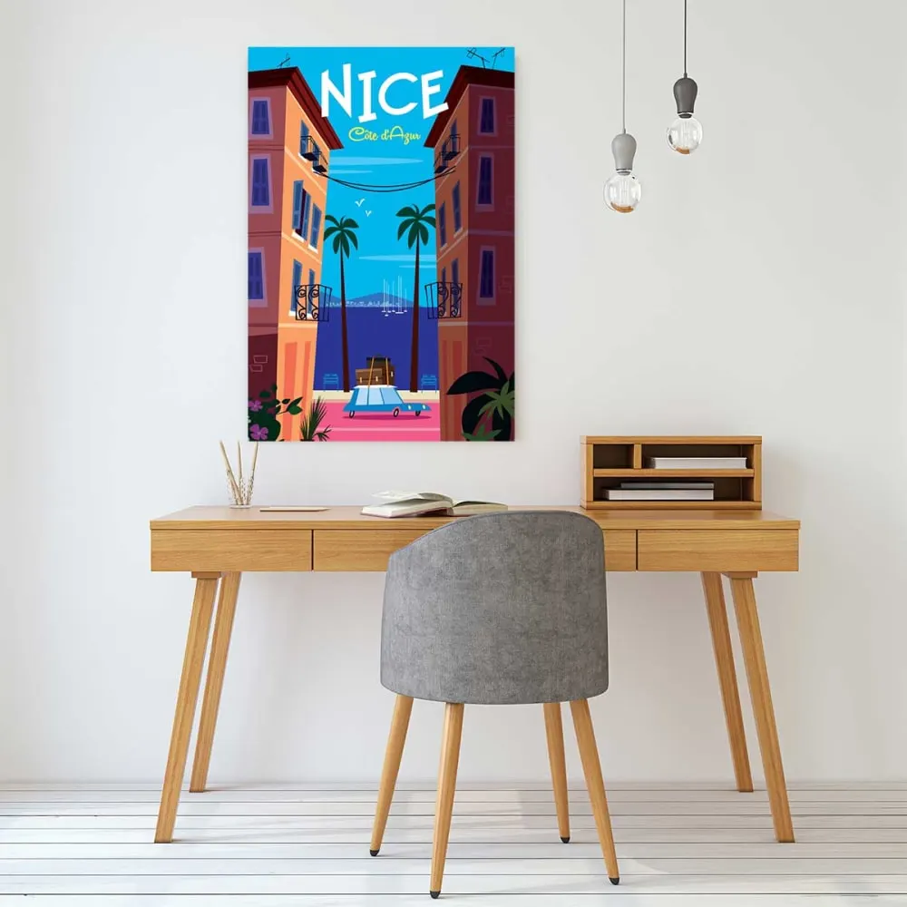 Illustration numéro 2 du produit Tableau cote d'azur nice  imprimé sur toile 60x90 cm