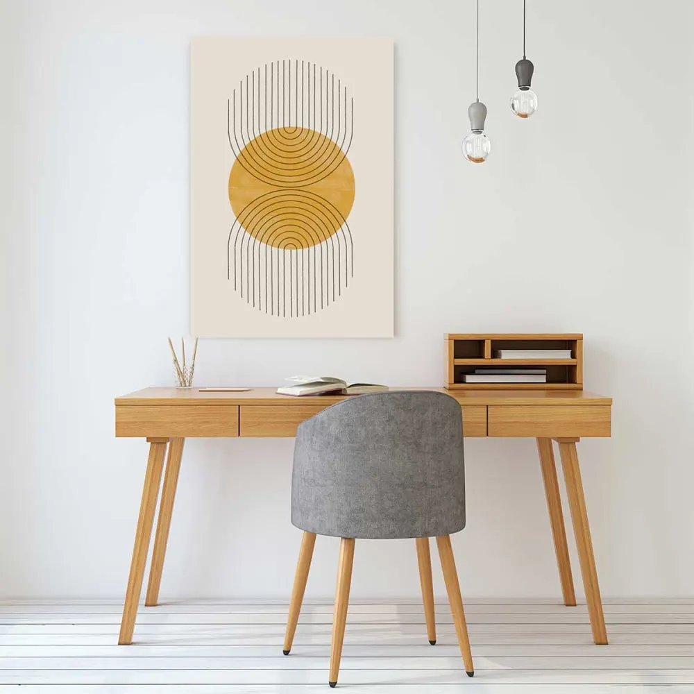 Illustration numéro 2 du produit Tableau organique perfect point yellow  imprimé sur toile 60x90 cm