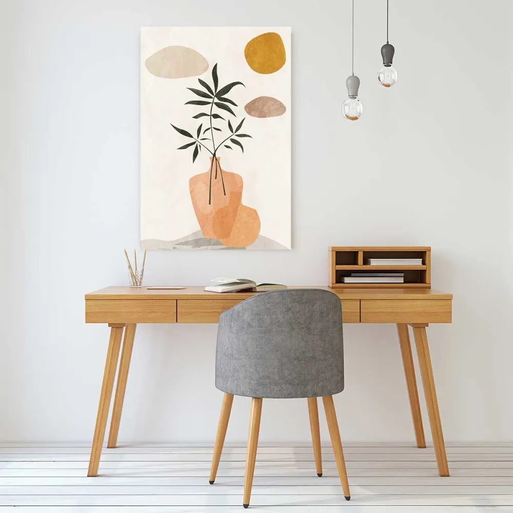 Illustration numéro 2 du produit Tableau organique vase et minimalisme  imprimé sur toile 60x90 cm