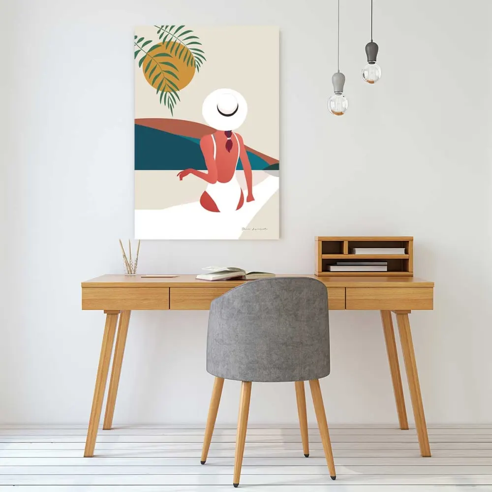 Illustration numéro 2 du produit Tableau mer bonheur estival  imprimé sur toile 60x90 cm