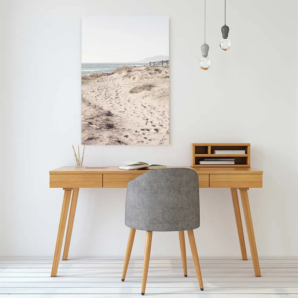 Illustration numéro 2 du produit Tableau mer chemin de sable  imprimé sur toile 60x90 cm