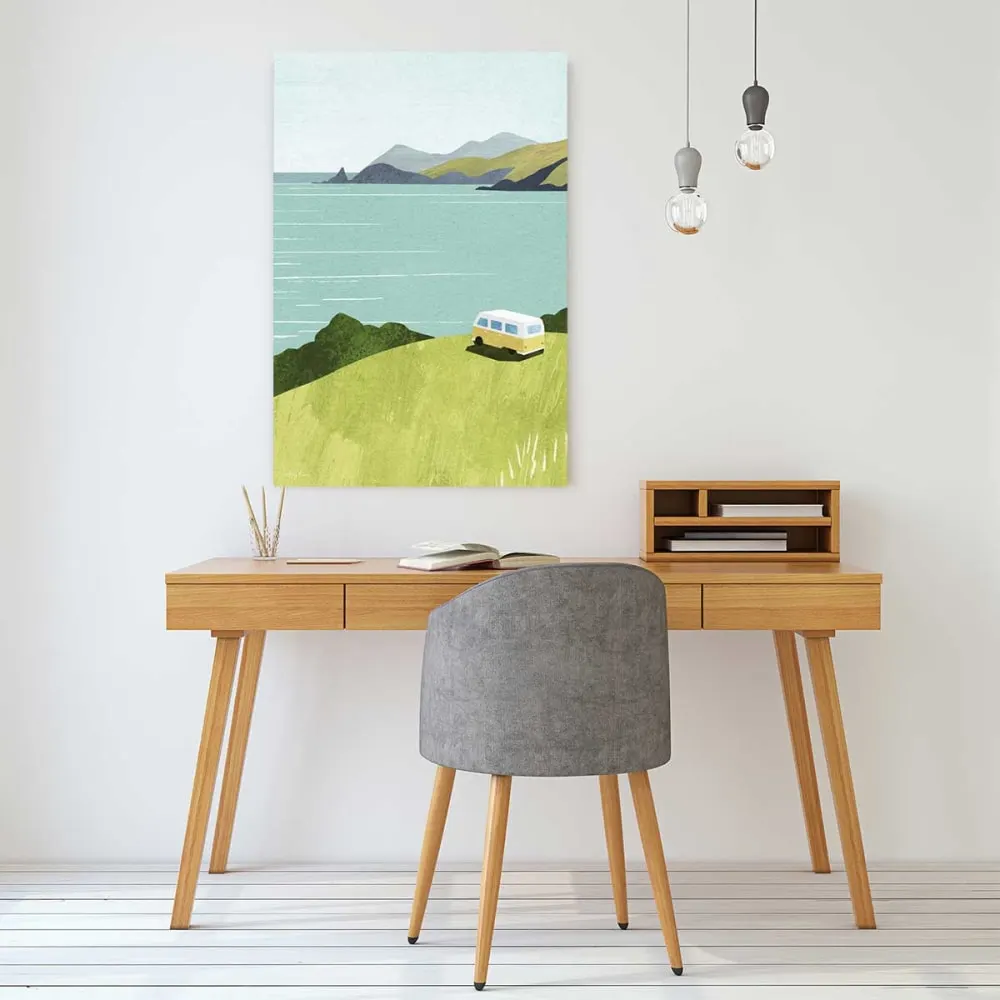 Illustration numéro 2 du produit Tableau neo vintage van life  imprimé sur toile 60x90 cm