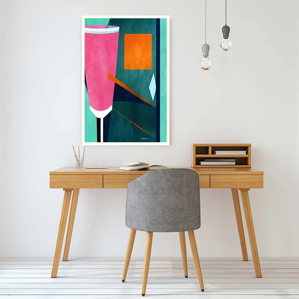 Illustration numéro 2 du produit Tableau boisson mon petite crement rosé  imprimé sur toile 60x90 cm