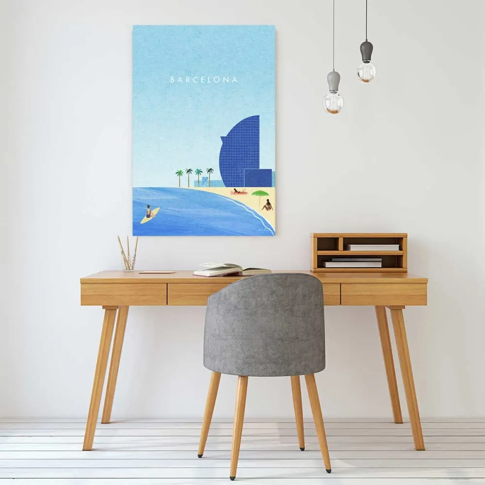 Illustration numéro 2 du produit Tableau ville barcelona ii  imprimé sur toile 60x90 cm