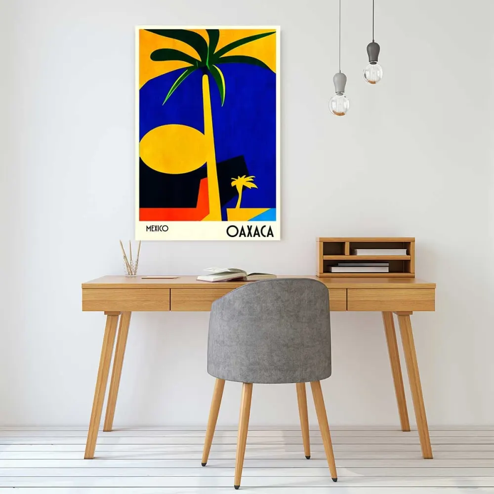 Illustration numéro 2 du produit Tableau palmiers oaxaca mexico  imprimé sur toile 60x90 cm