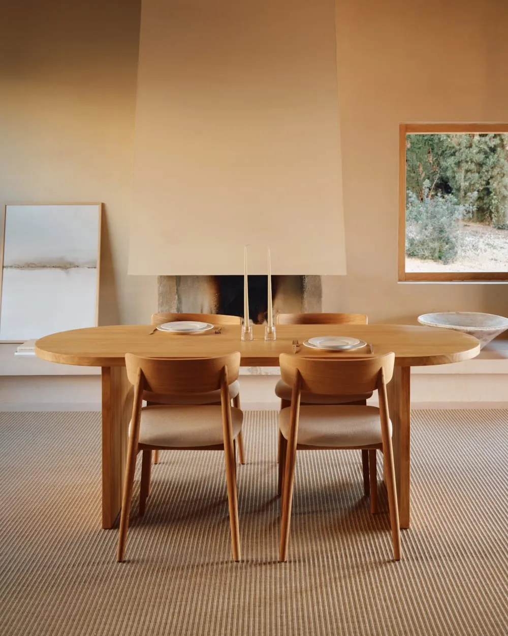 Illustration numéro 2 du produit Table à manger ovale en bois 220 cm