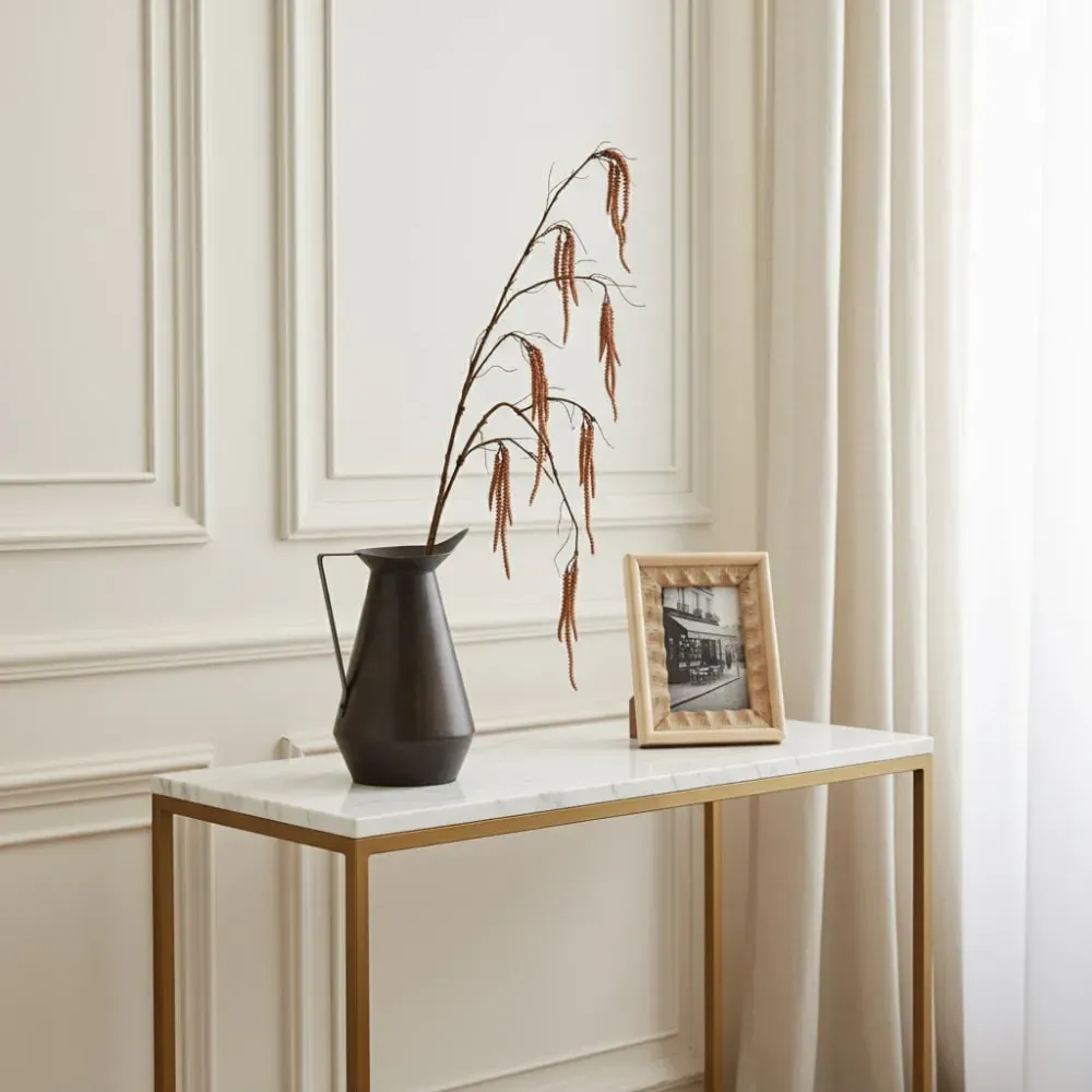 Illustration numéro 2 du produit Vase en métal marron foncé H34