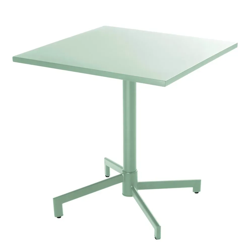 Illustration numéro 2 du produit Ensemble table 70 cm et 2 chaises de jardin en métal vert sauge