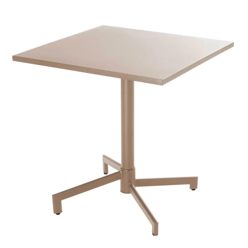 Illustration numéro 2 du produit Ensemble table 70 cm et 2 fauteuils de jardin en métal taupe