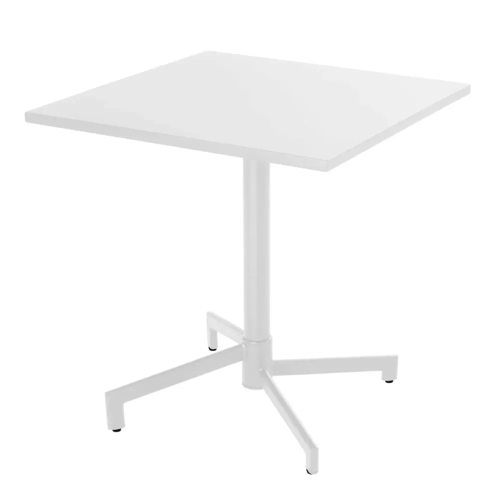 Illustration numéro 2 du produit Ensemble table 70 cm et 2 fauteuils de jardin en métal blanc