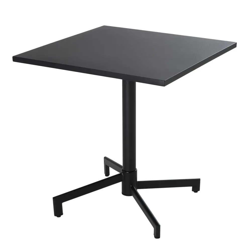 Illustration numéro 2 du produit Ensemble table 70 cm et 2 fauteuils de jardin en métal gris anthracite