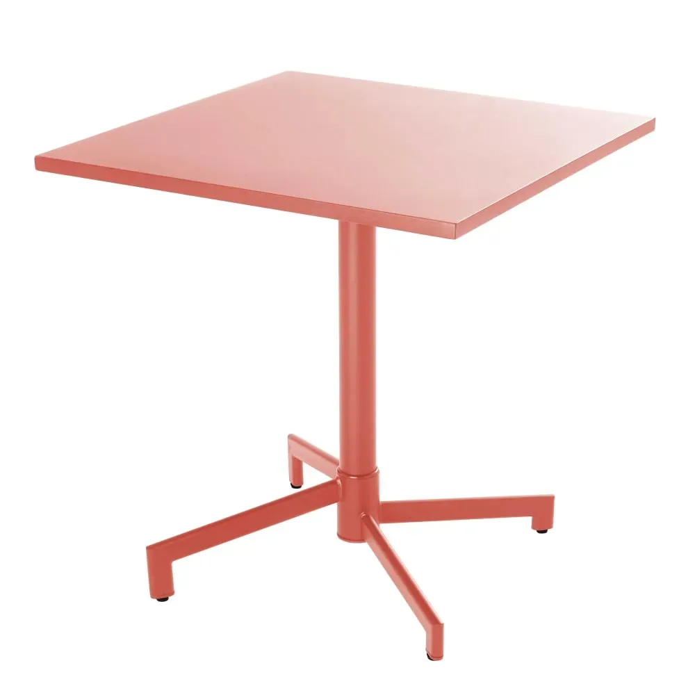 Illustration numéro 2 du produit Ensemble table 70 cm et 2 fauteuils de jardin en métal argile
