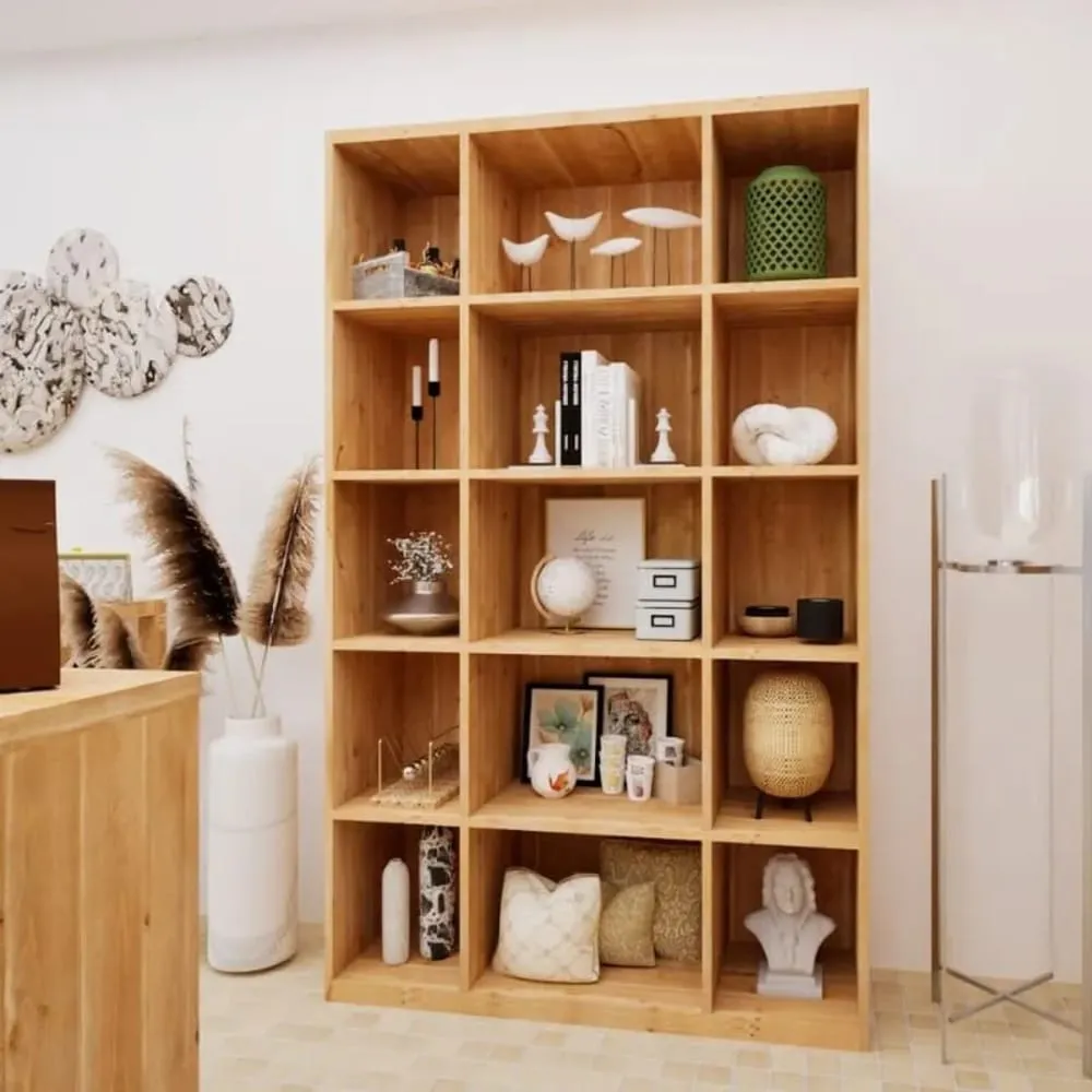 Illustration numéro 2 du produit Etagère 15 casiers bois massif