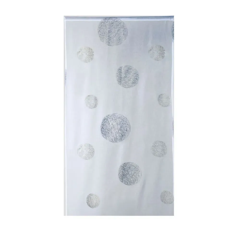 Illustration numéro 2 du produit Voilage de fenêtre ronds brodés polyester blanc 90x210 cm