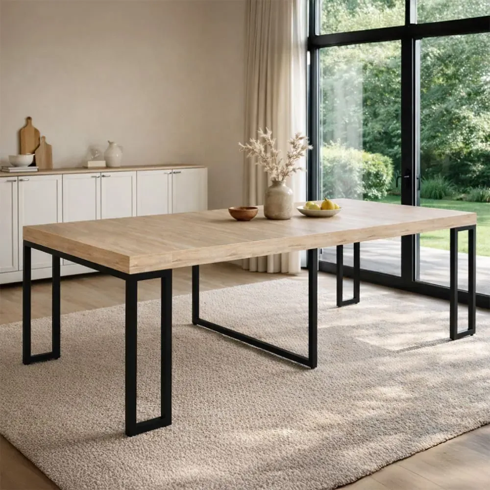 Illustration numéro 2 du produit Table console extensible 8-10 personnes effet bois 235cm