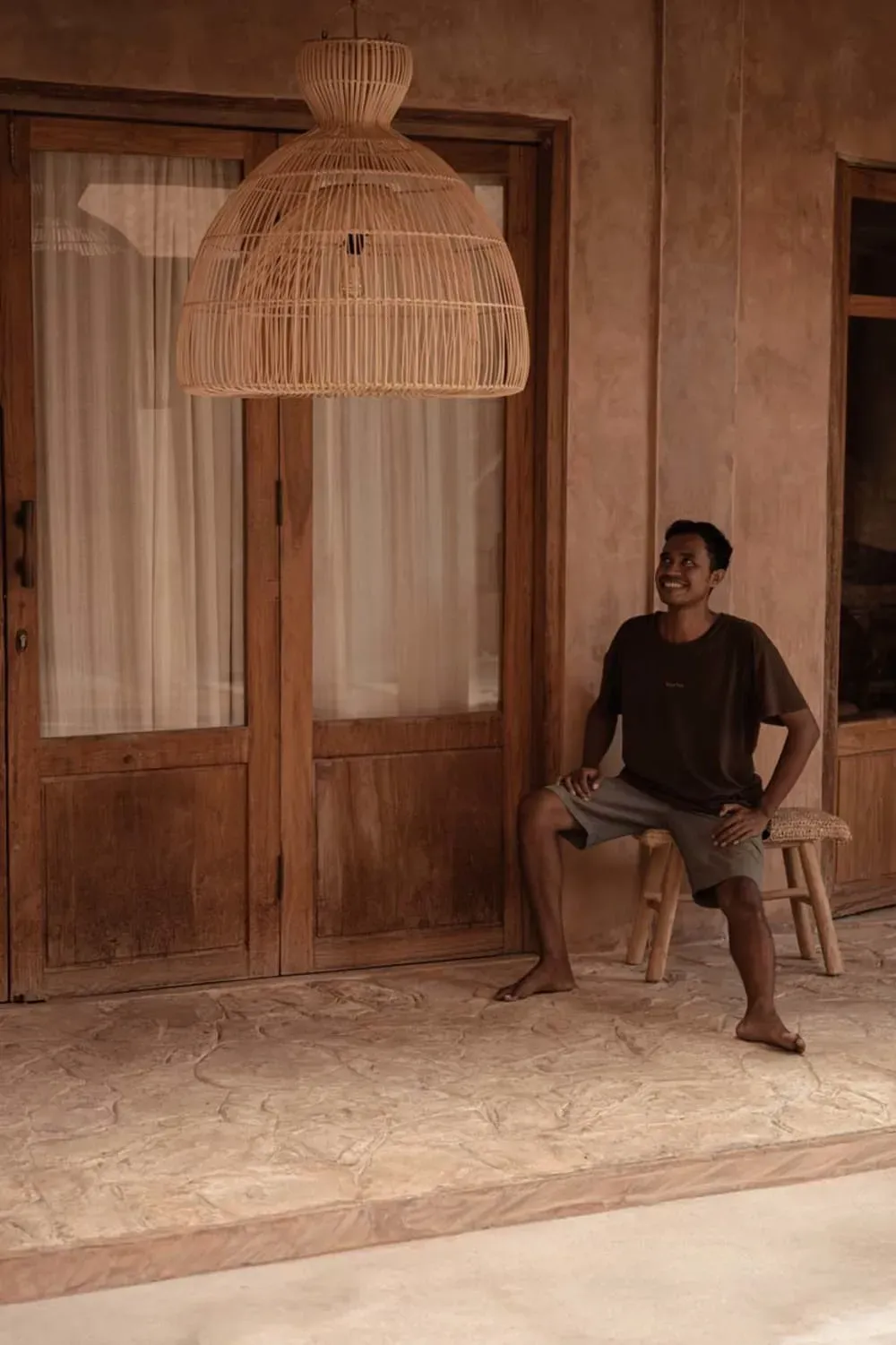 Illustration numéro 2 du produit Suspension Rotin Marron 82x82x84cm