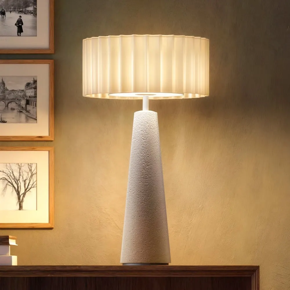 Illustration numéro 2 du produit Lampe de table sans fil Béton Gris h30cm