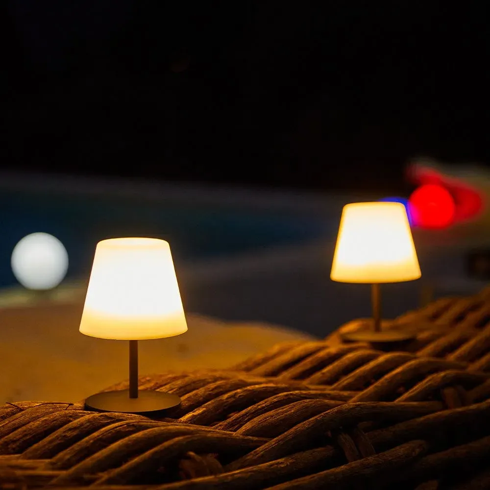 Illustration numéro 2 du produit Lot de 4 Lampes de table sans fil LED Acier Gris H16CM