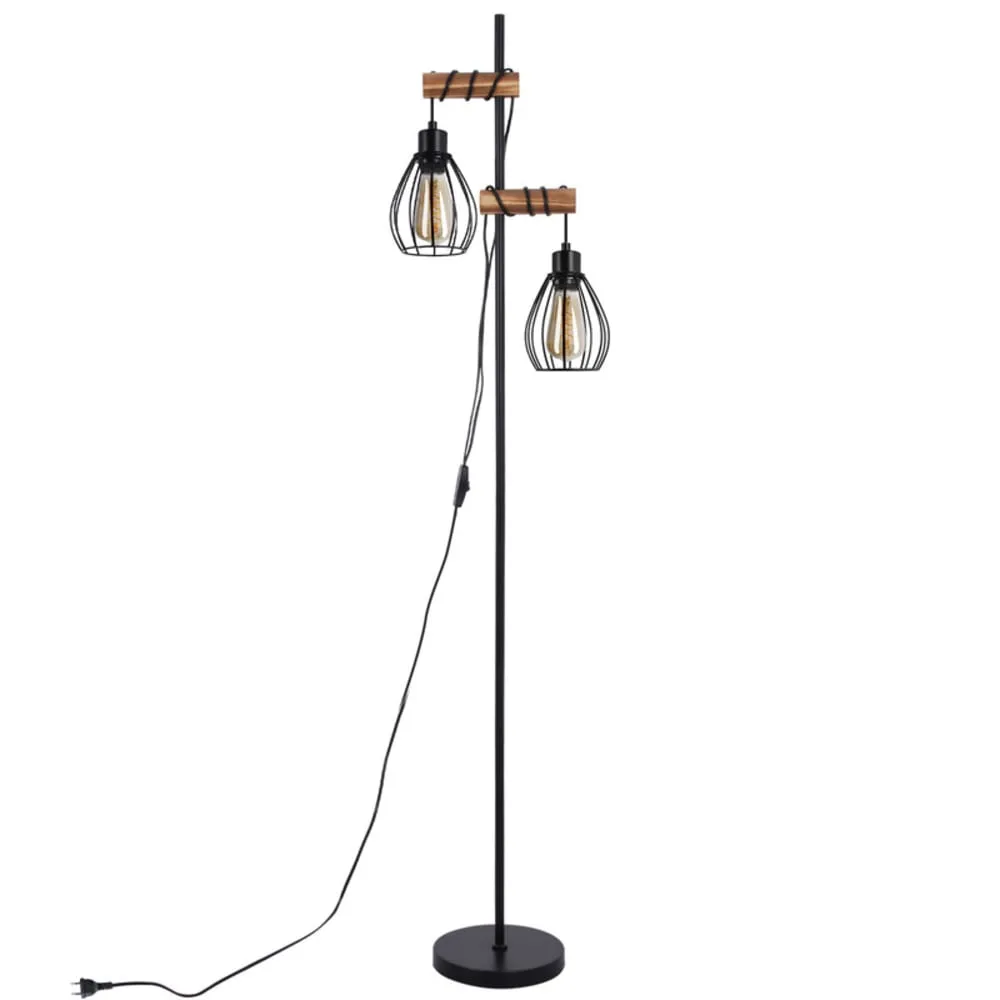 Illustration numéro 2 du produit Lampadaire en métal, L:152 cm, noir