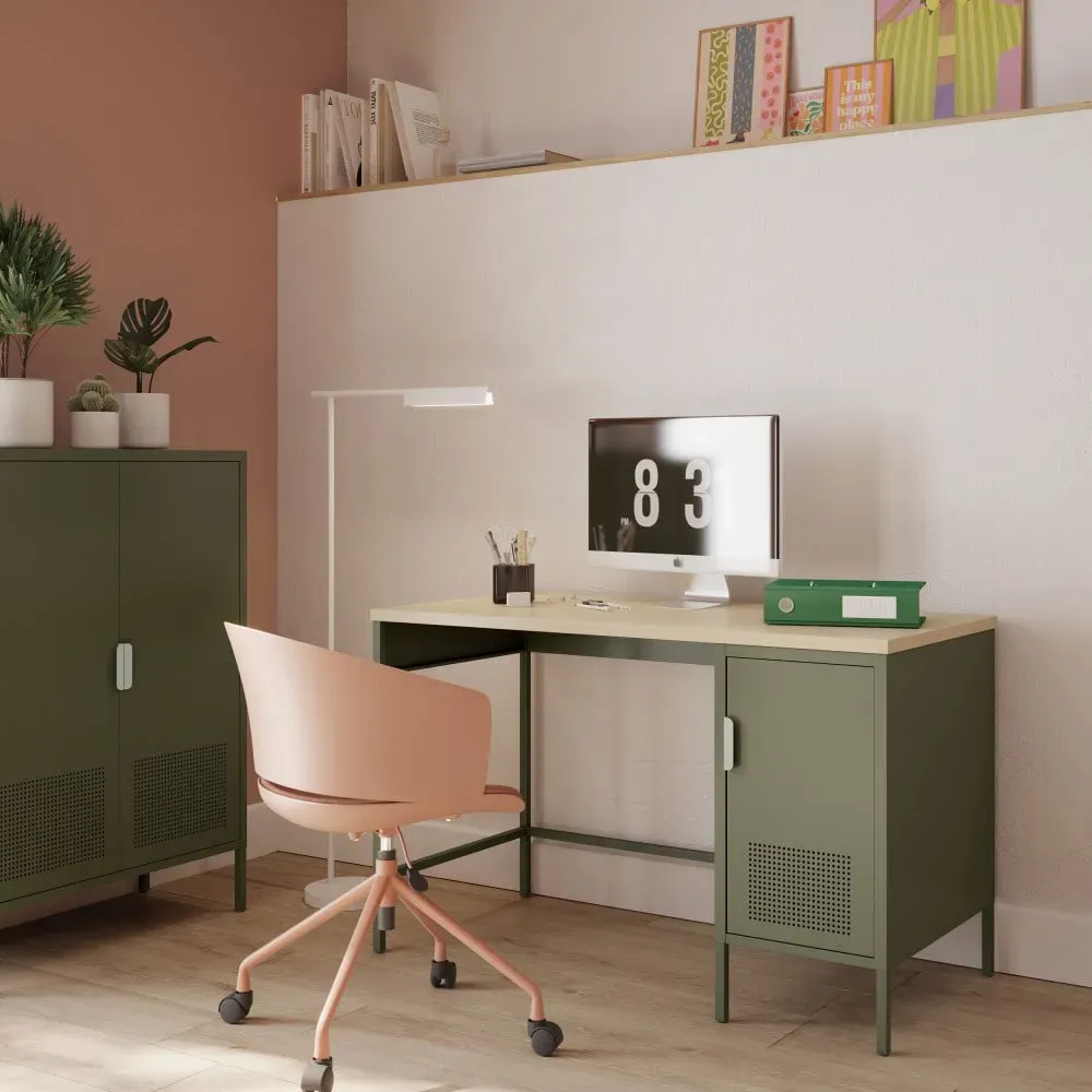 Illustration numéro 2 du produit Bureau 1 porte en métal L120cm - Vert