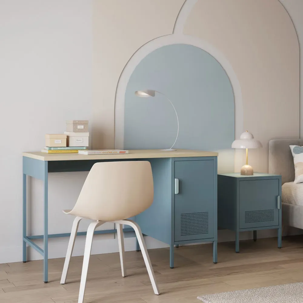 Illustration numéro 2 du produit Bureau 1 porte en métal L120cm - Bleu glacier