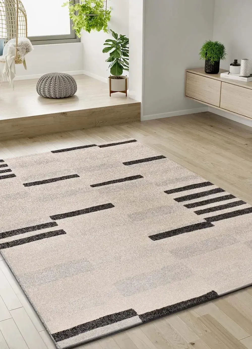 Illustration numéro 2 du produit Tapis géométrique beige/gris 120x180 cm