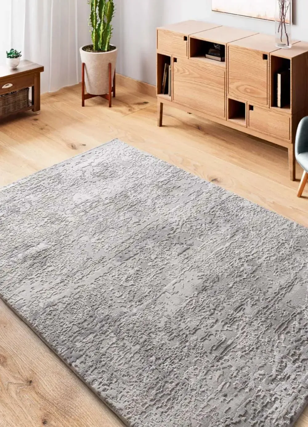 Illustration numéro 2 du produit Tapis à relief abstrait gris 192x290 cm