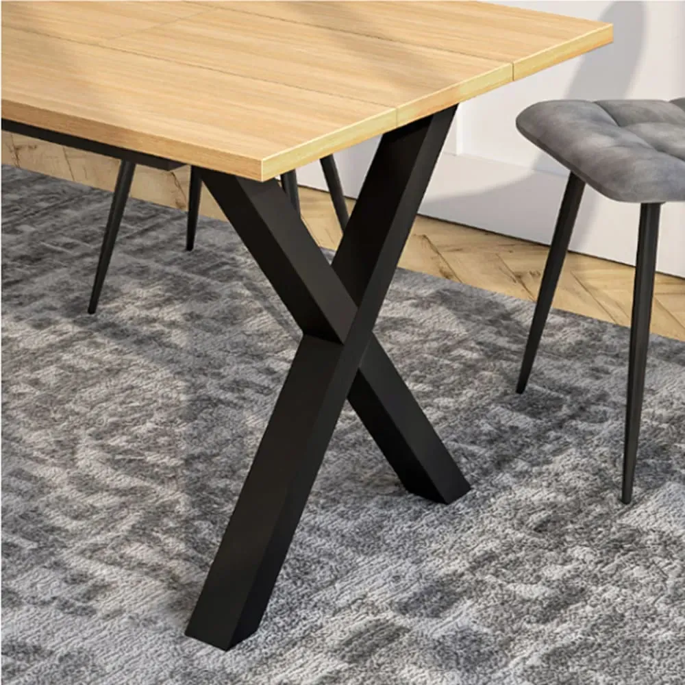 Illustration numéro 2 du produit 2 Pieds en métal en forme de X pour Plateaux de Table, Noir, 84x8x71cm