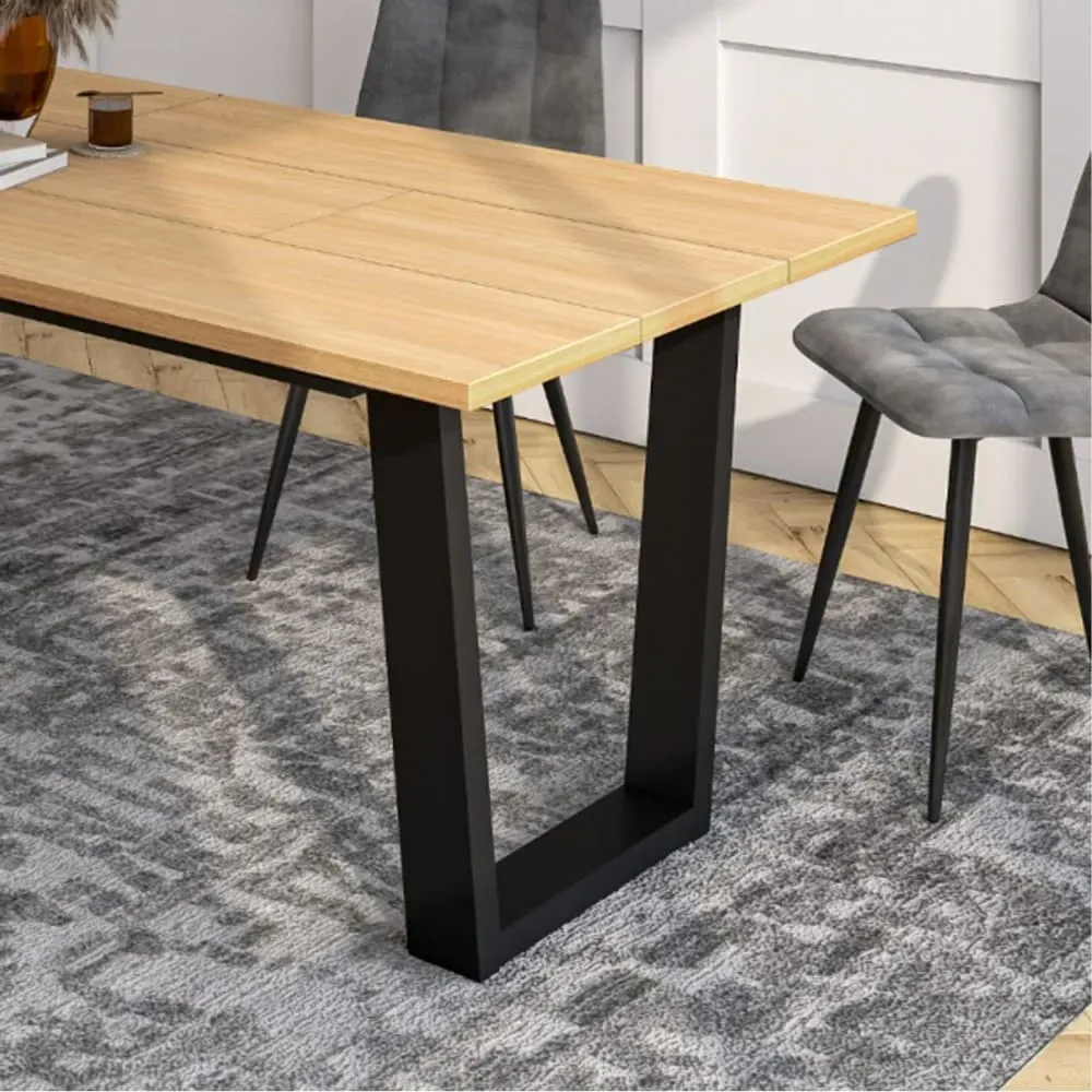 Illustration numéro 2 du produit 2 Pieds en métal en forme de U pour Plateaux de Table, Noir, 84x8x71cm