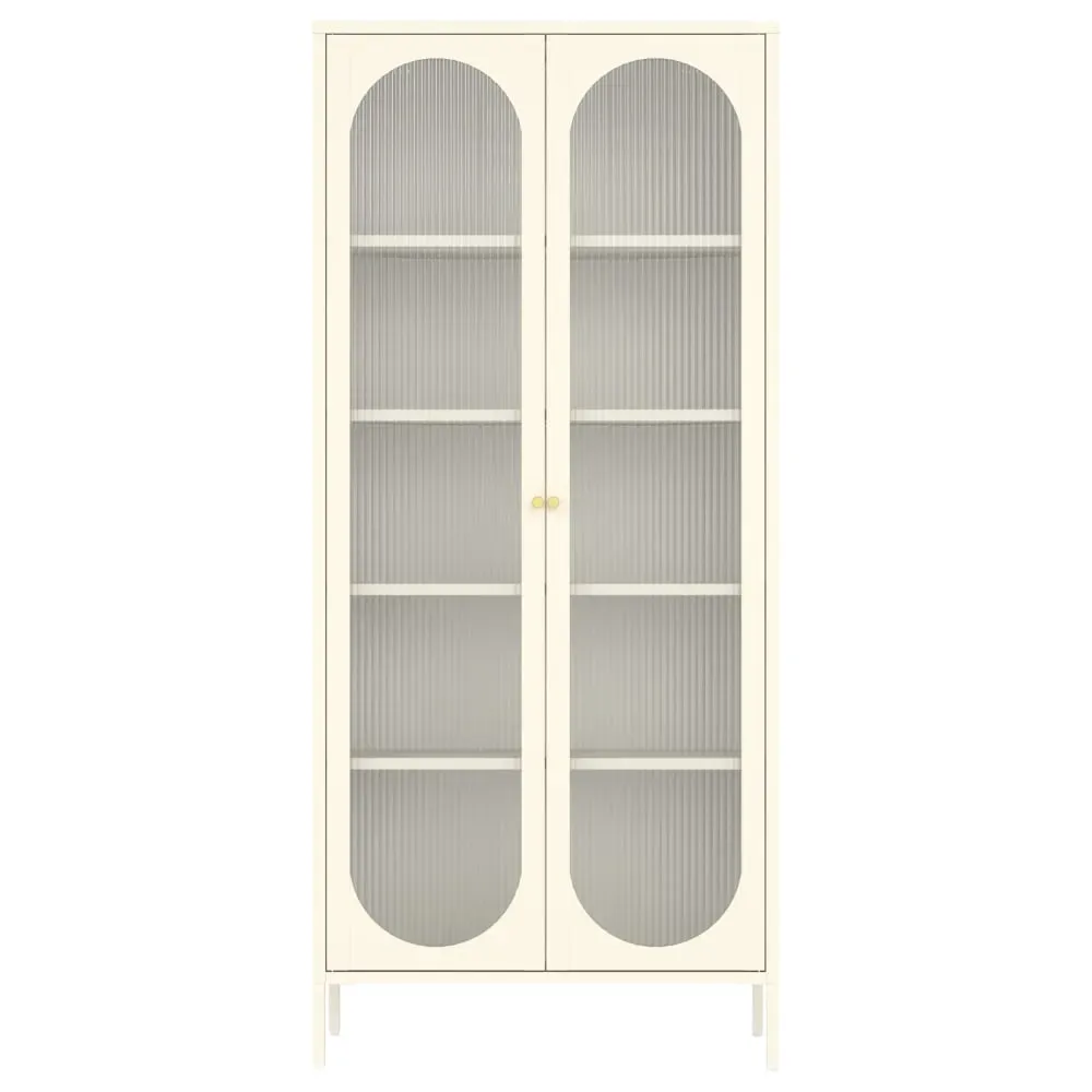 Illustration numéro 2 du produit Armoire en métal blanc et verre 180cm