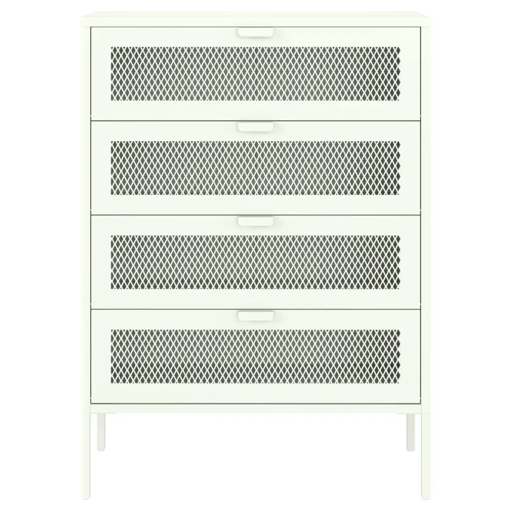 Illustration numéro 2 du produit Meuble à chaussures 4 portes en métal blanc