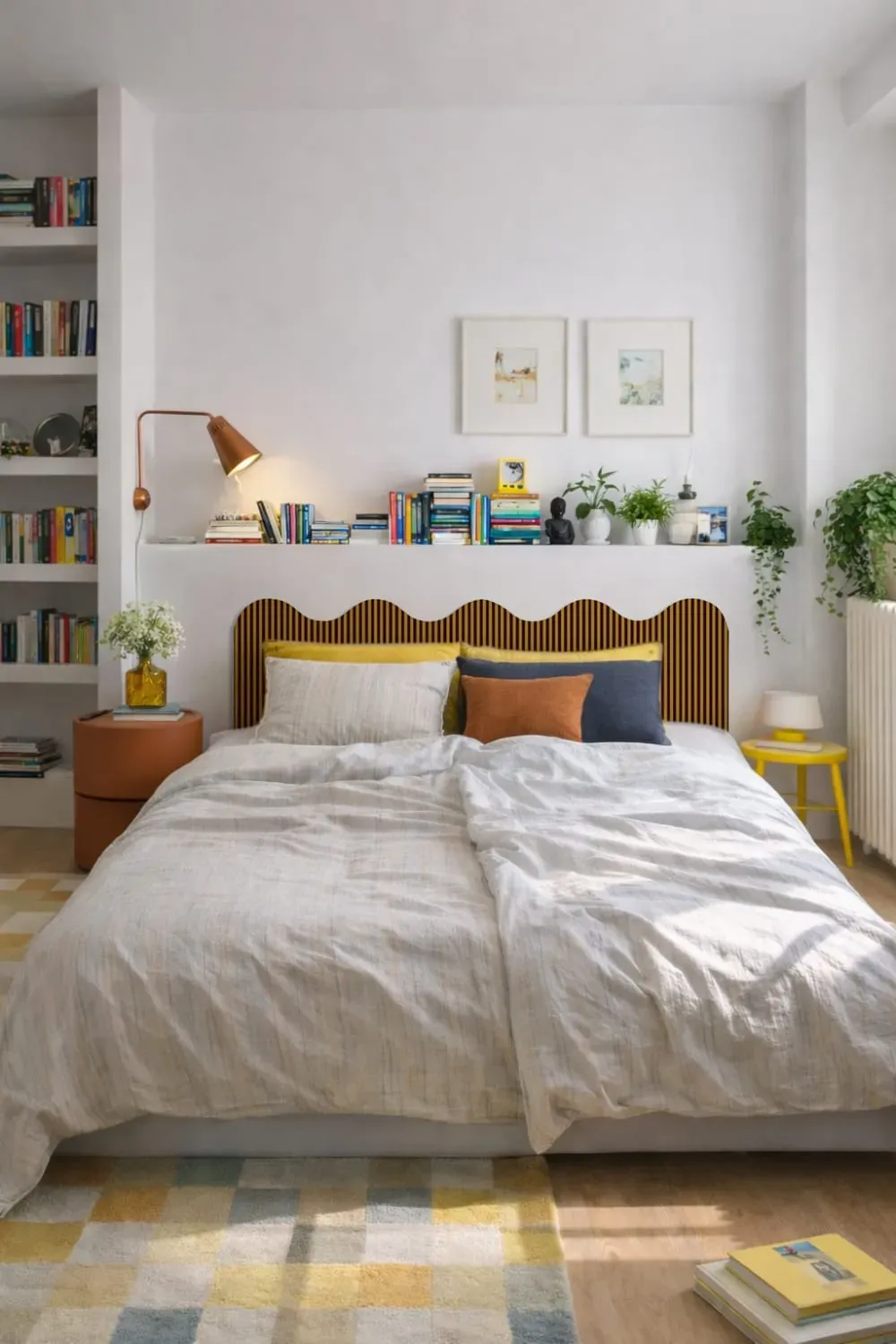 Illustration numéro 2 du produit Tête de lit rembourrée forme ondulée 160x73,5cm