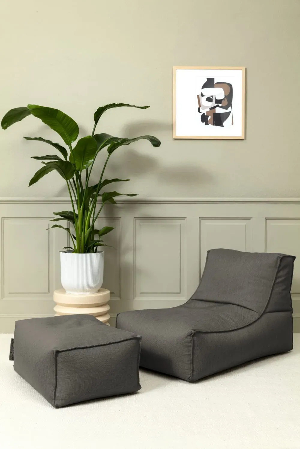 Illustration numéro 2 du produit Pouf extérieur avec dossier déhoussable anthracite 65x100x65 cm