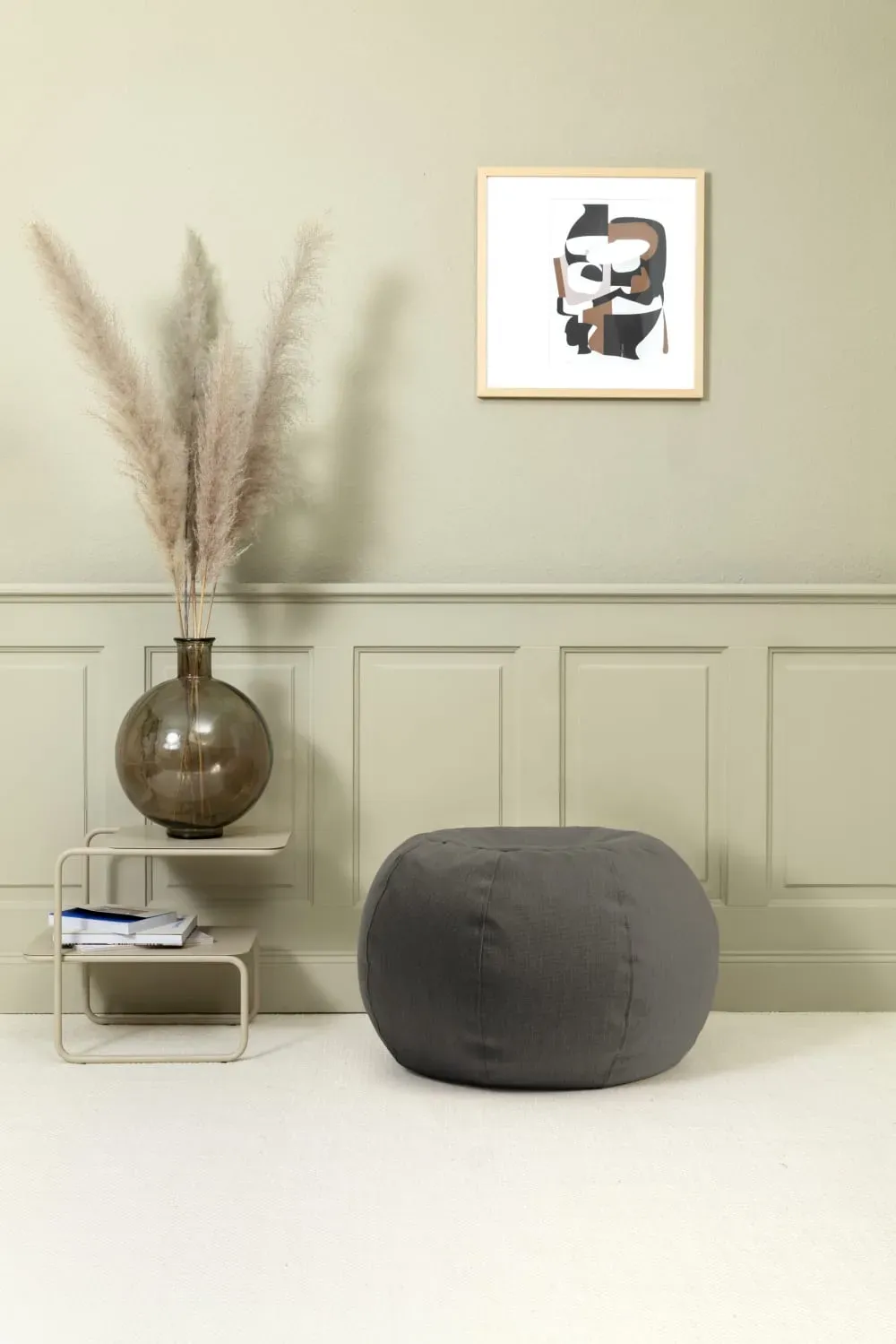 Illustration numéro 2 du produit Pouf extérieur rond déhoussable anthracite 40x60 cm