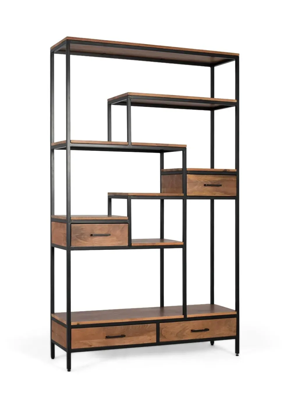 Illustration numéro 2 du produit Bibliothèque avec structure en fer laqué et motif géométrique, 182 cm