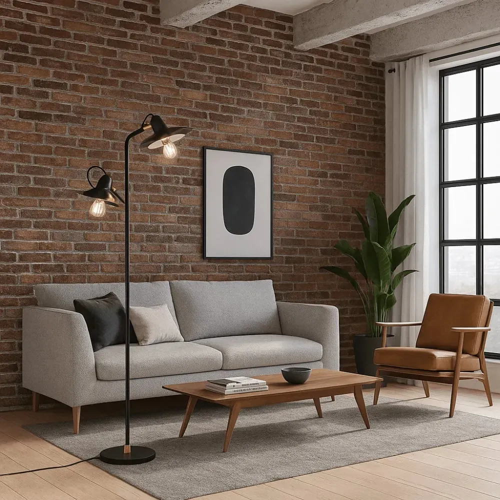 Illustration numéro 2 du produit Lampadaire en acier noir