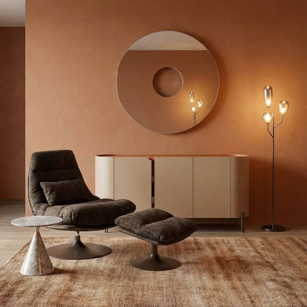 Illustration numéro 2 du produit Lampadaire en acier noir et verre H164