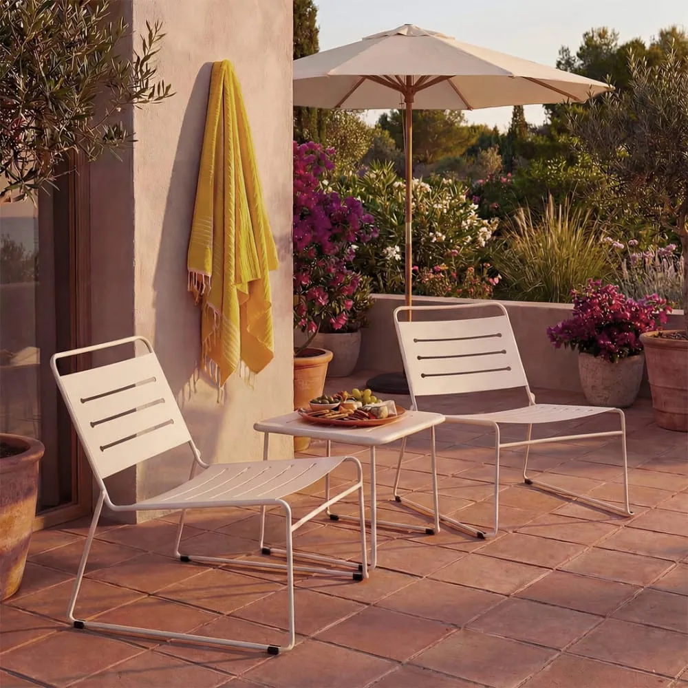 Illustration numéro 2 du produit Salon de jardin 2 personnes en métal - Beige