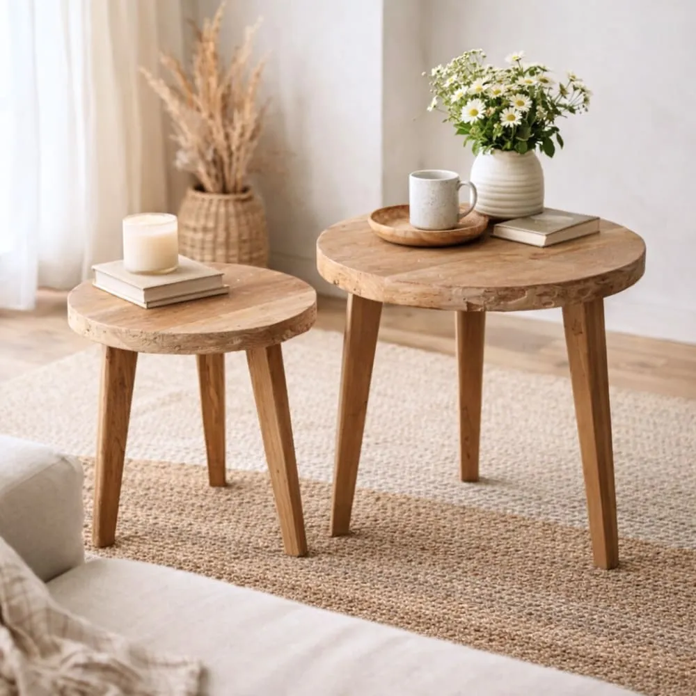 Illustration numéro 2 du produit Lot de deux table en teck