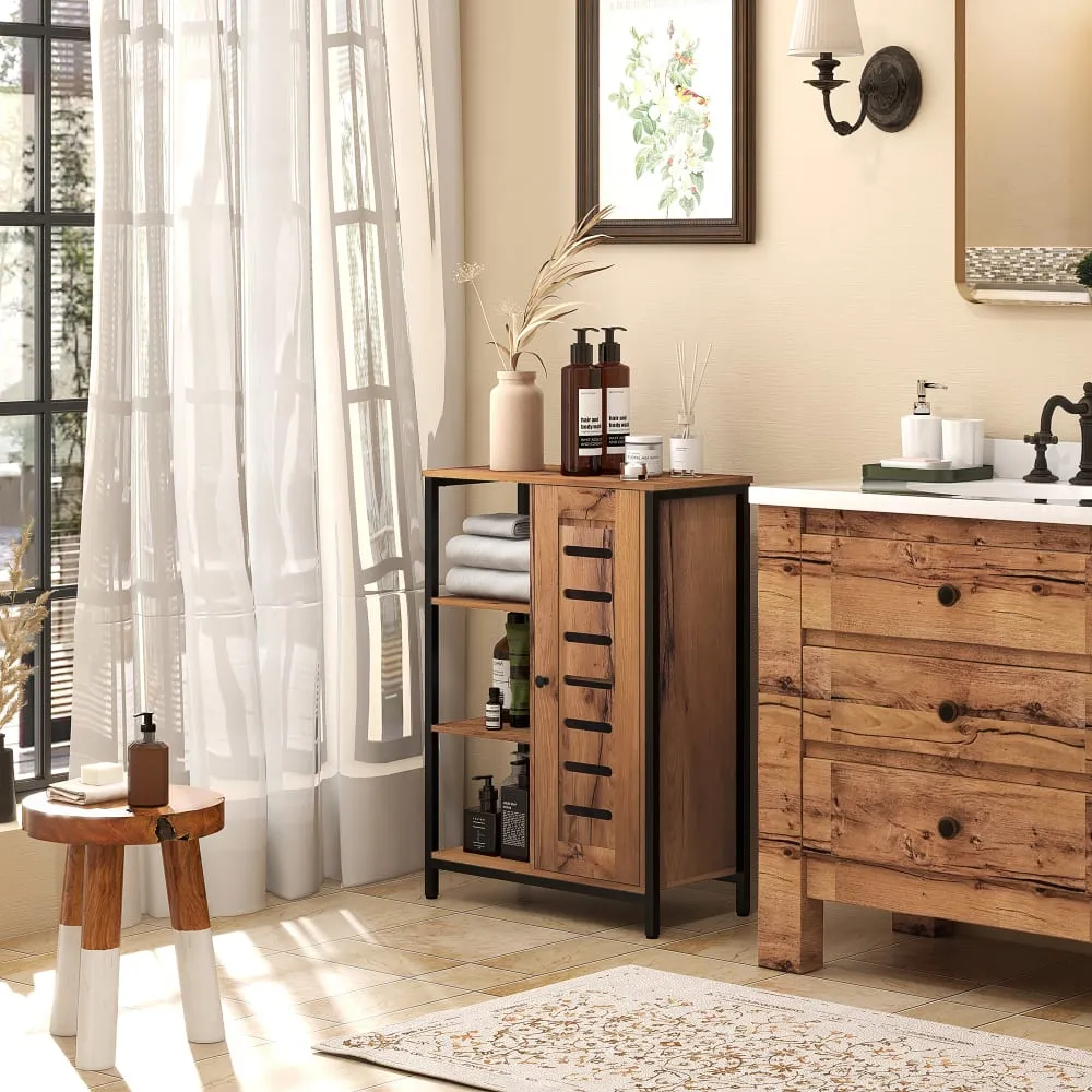 Illustration numéro 2 du produit Meuble de rangement porte étagères salle de bain style industriel