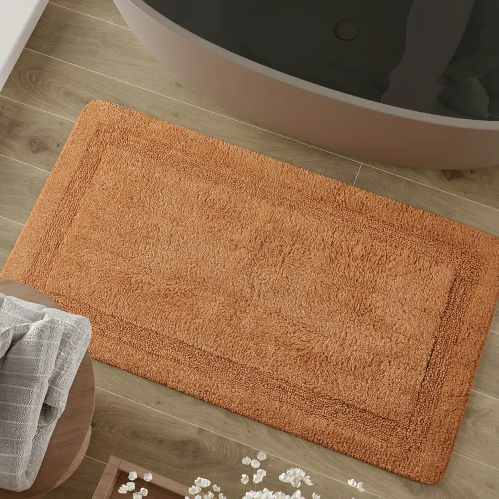 Illustration numéro 2 du produit Tapis de bain terracotta en coton 70x120